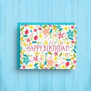Nicole Marie Paperie Birthday Card - Blue Floral