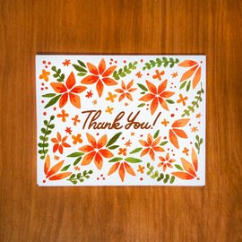 Pretty Bird Paper Co. Thank You Card - Orange Floral