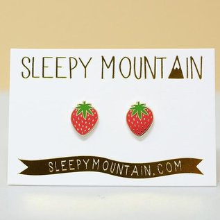 Sleepy Mountain Strawberry Stud Earrings