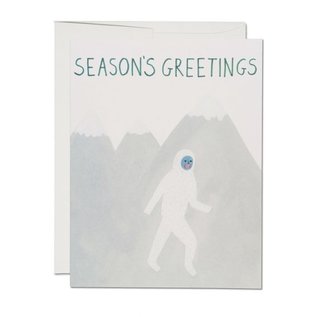 Red Cap Cards Holiday Card - Holiday Yeti