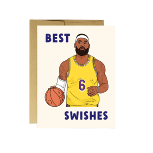 Party Mountain Paper Co. Birthday Card - Best Swishes Lebron