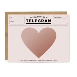 Inklings Paperie Greeting Card - Telegram Scratch Off Rose Gold