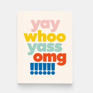 paper & stuff Congrats Card - Yay Whoo Yass Omg