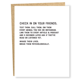 Sapling Press Greeting Card - Check In On Your Friends