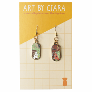 Art By Ciara Day and Night Earrings - Mint/Brown