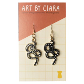 Art By Ciara Black Snake Earrings