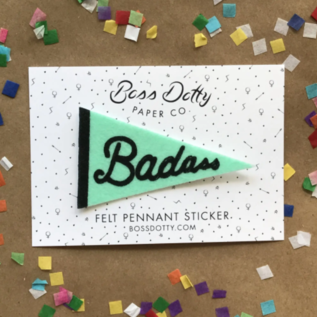 Boss Dotty Paper Co. Pennant Sticker - Badass