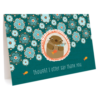 Night Owl Paper Goods Otter Boxed Thank You Notes