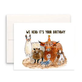Liyana Studio Birthday Card - Farm Animals Herd