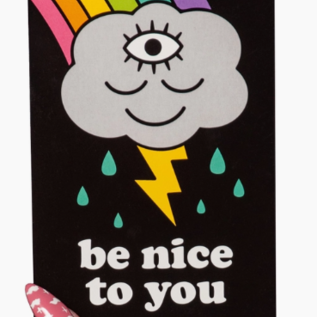 Wokeface Be Nice To You Rainbow Postcard