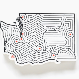 Imaginary Animal WA State Maze Sticker