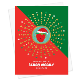 Night Owl Paper Goods Holiday Card - Berry Merry Foil