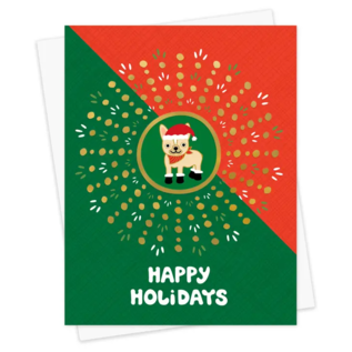 Night Owl Paper Goods Holiday Card - Festive Frenchie