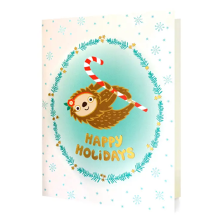 Night Owl Paper Goods Holiday Card - Sweet Sloth Foil