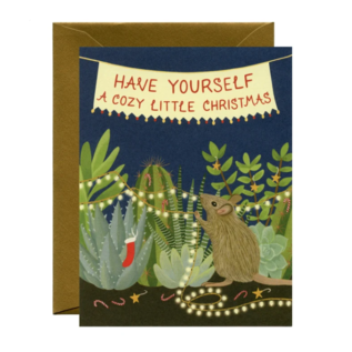Yeppie Paper Holiday Card - Cozy Mouse