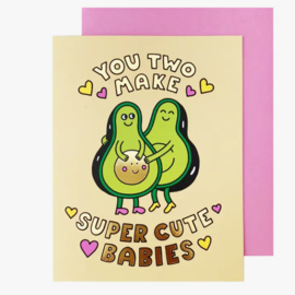 The Social Type Baby Card - Cute Babies Avocado