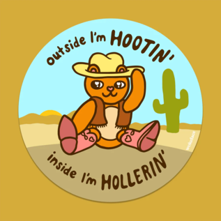Wokeface Hootin' Hollerin' Bear Sticker