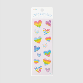 Ooly Rainbow Hearts Sticker Sheet