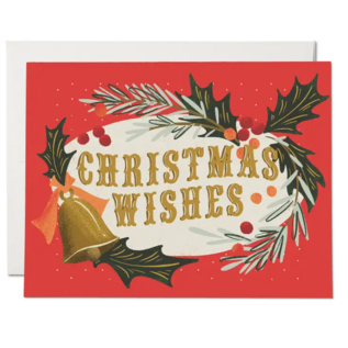 Red Cap Cards Holiday Card - Christmas Wishes Foil