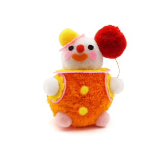 Lucky Horse Press Clown with Balloon Pom Ornament