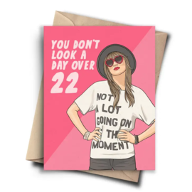 Pop Cult Paper Birthday Card - Day Over 22