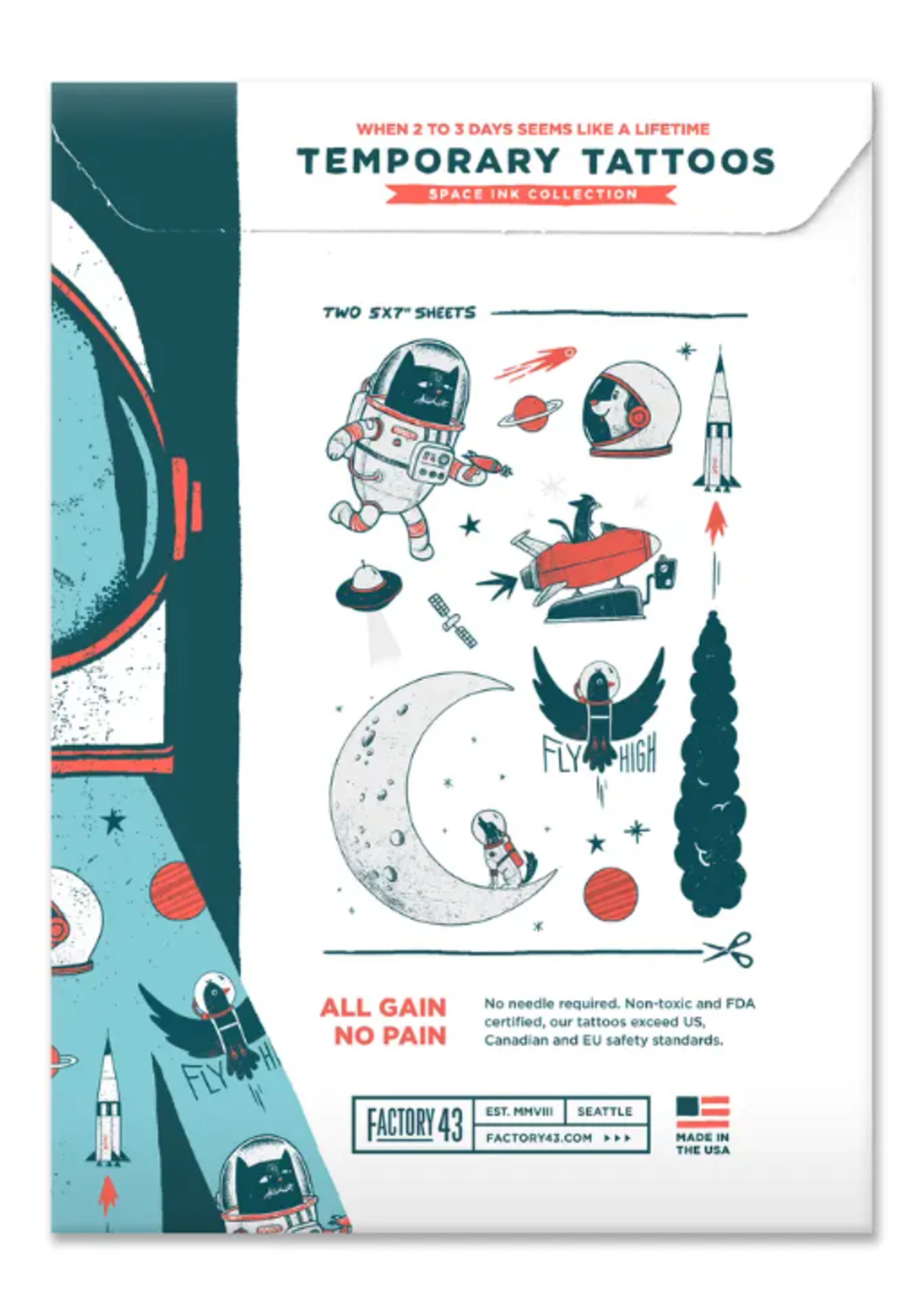 Factory 43 Space Ink Temporary Tattoos