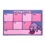 2Birds1Pencil Illustrations Girl Boss Raccoon Weekly Planner Notepad