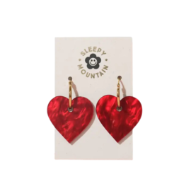 Sleepy Mountain Heart Hoop Earrings