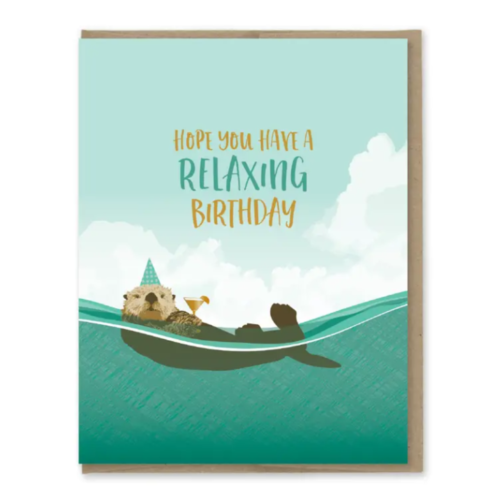 Modern Printed Matter Birthday Card - Relaxing Otter