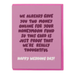 And Here We Are Wedding Card - Gave You Money Online