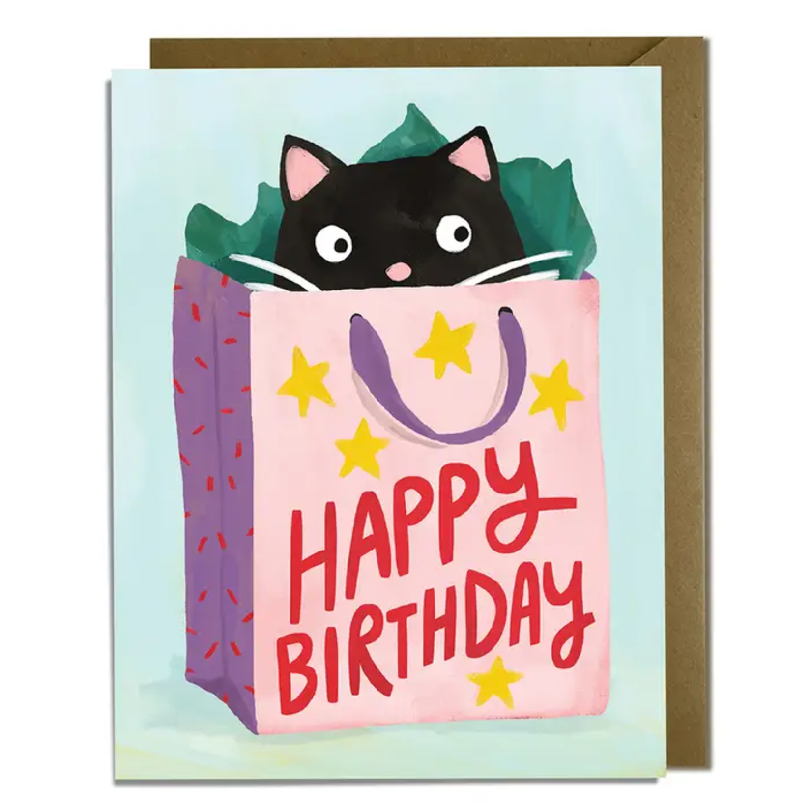 Kat French Design Birthday Card - Cat Gift Bag