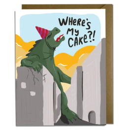 Kat French Design Birthday Card - Lizard Monster