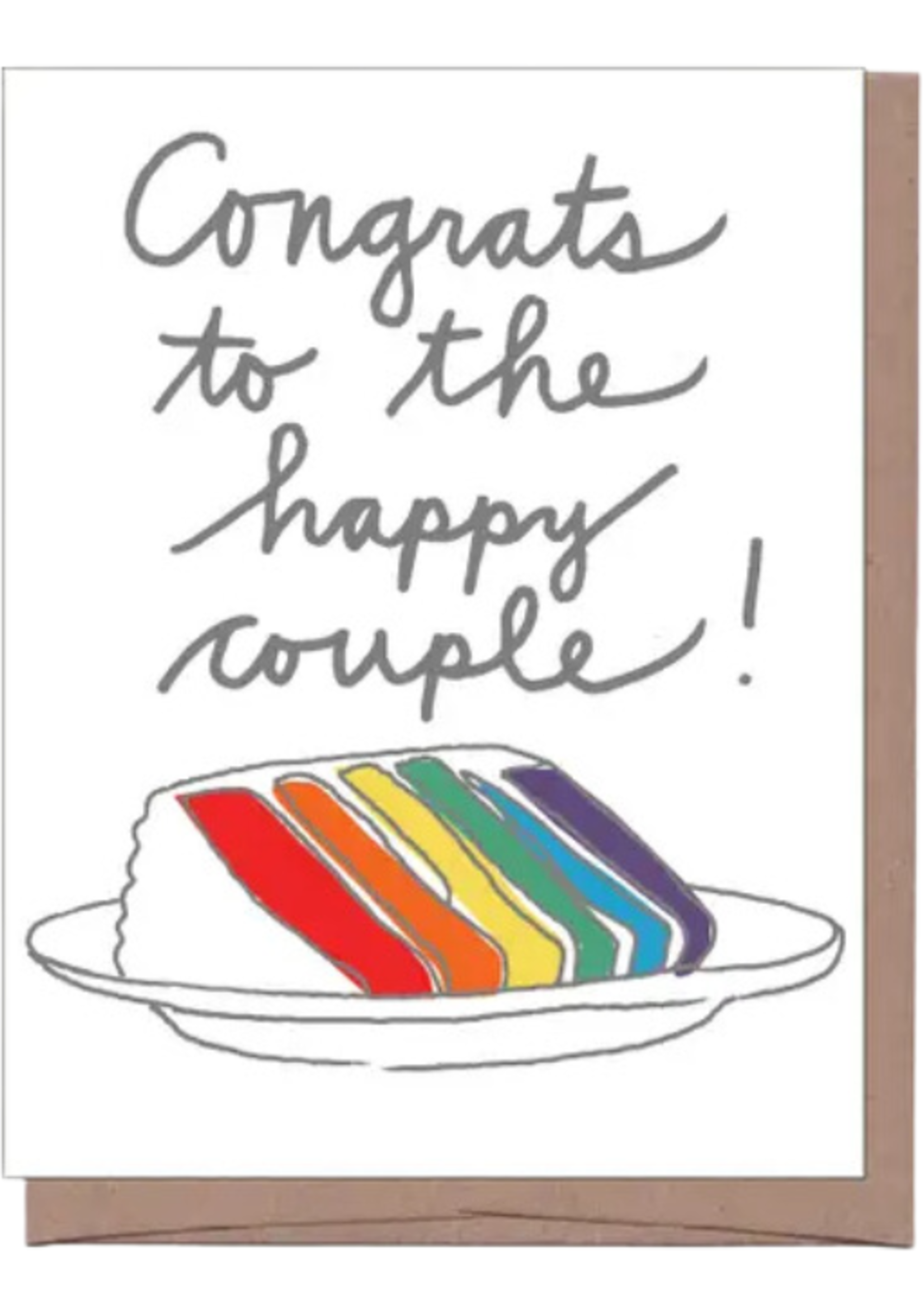 La Familia Green Wedding Card - Rainbow Cake