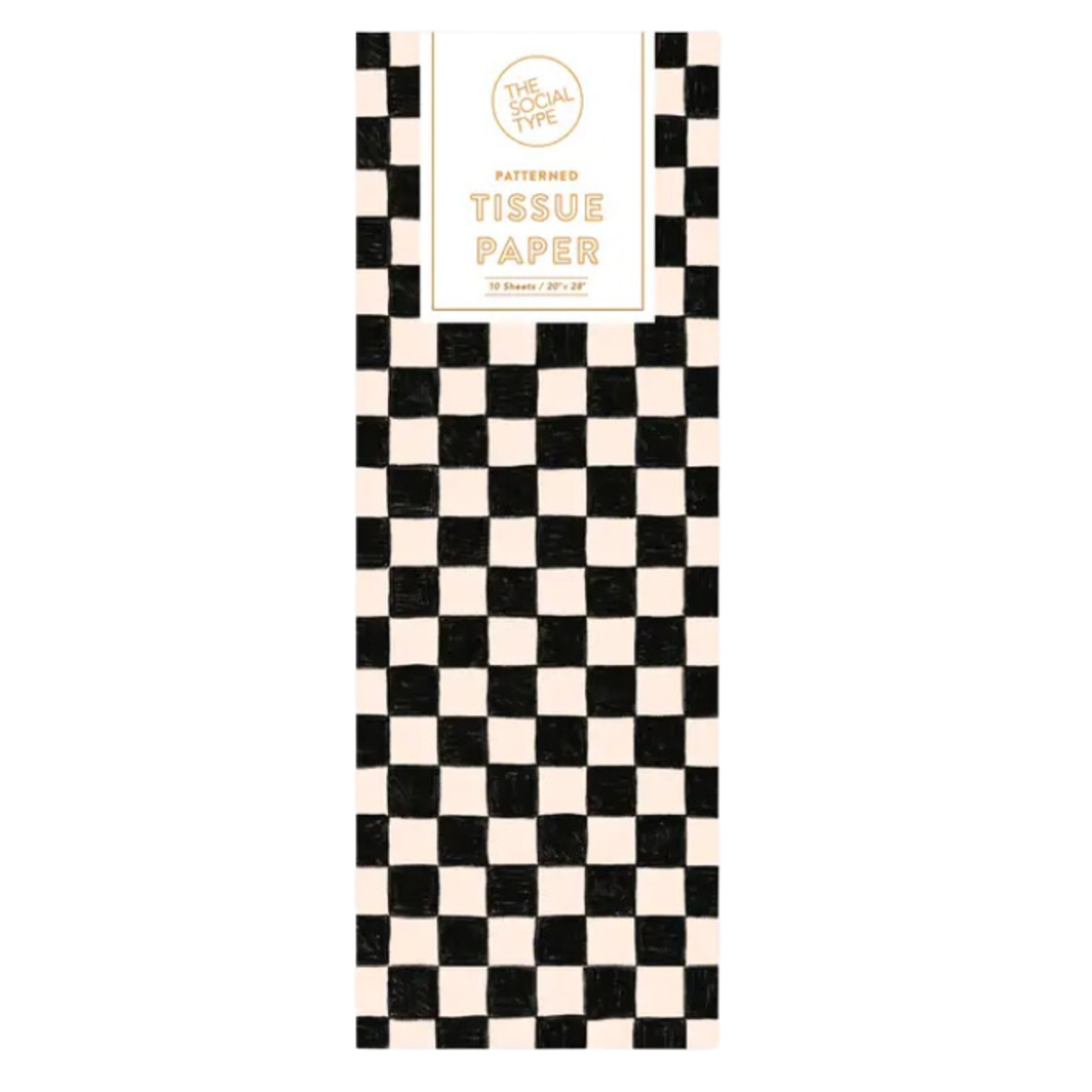 The Social Type Black Checker Tissue Paper