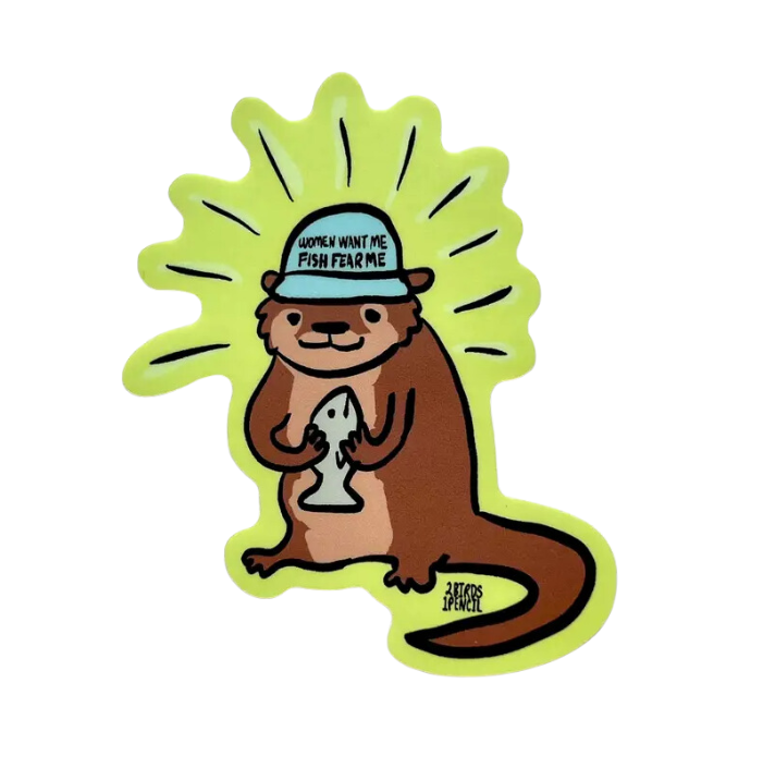 Sticker - Fisherman Otter - Portage Bay Goods