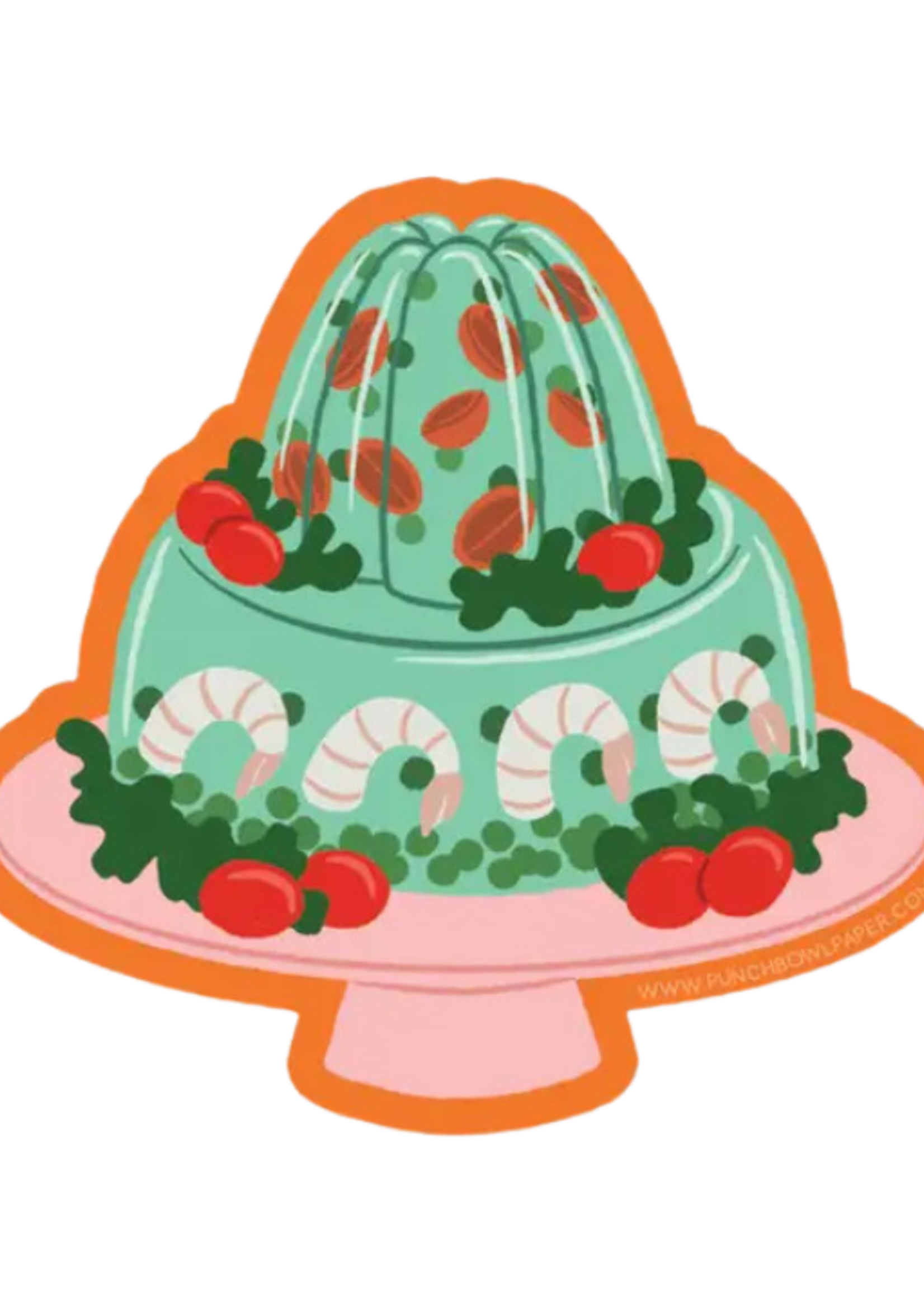 Punch Bowl Paper Retro Gelatin Salad Sticker