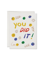 Red Cap Cards Congratulations Card - Smiley Faces