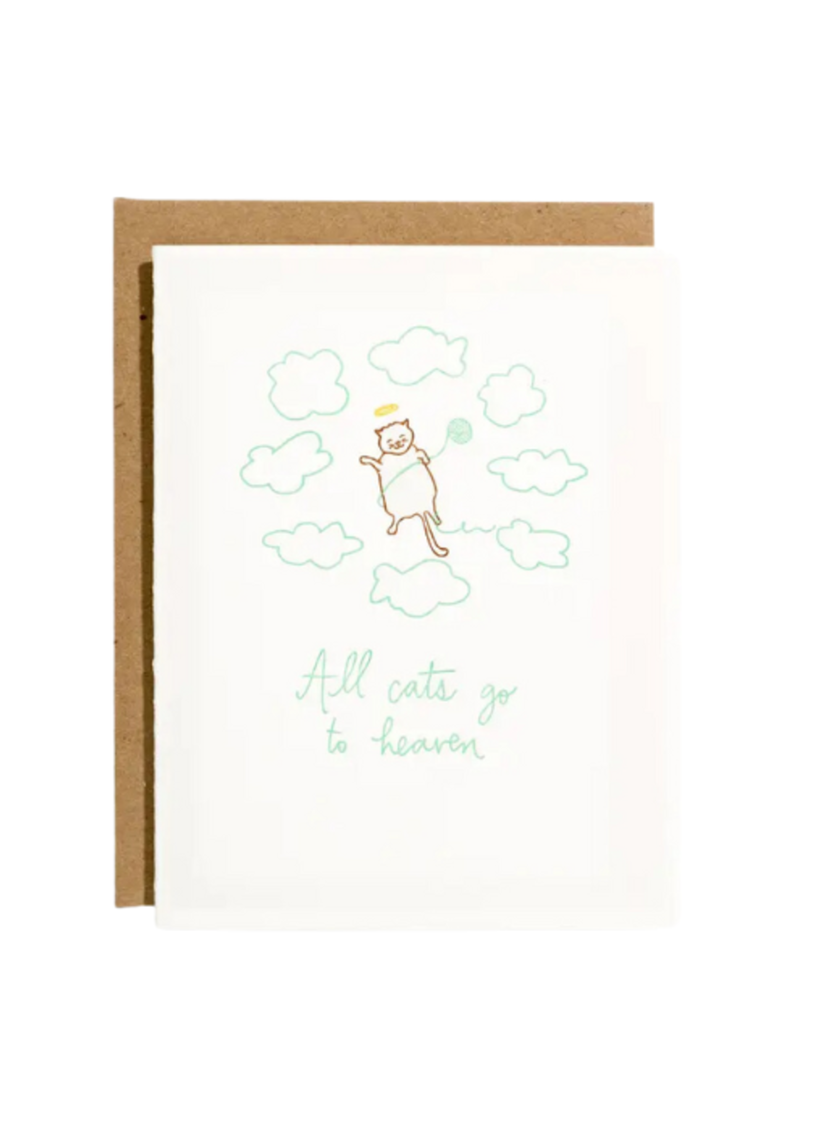 shorthand press Pet Sympathy Card - All Cats Go To Heaven