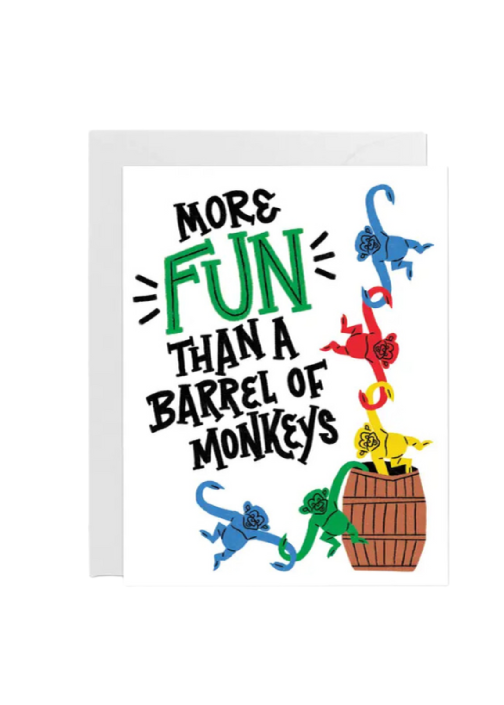 Punch Bowl Paper Birthday Card - Barrel Of Monkeys