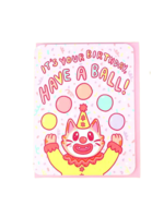 Turtle's Soup Birthday Card - Clown Cat