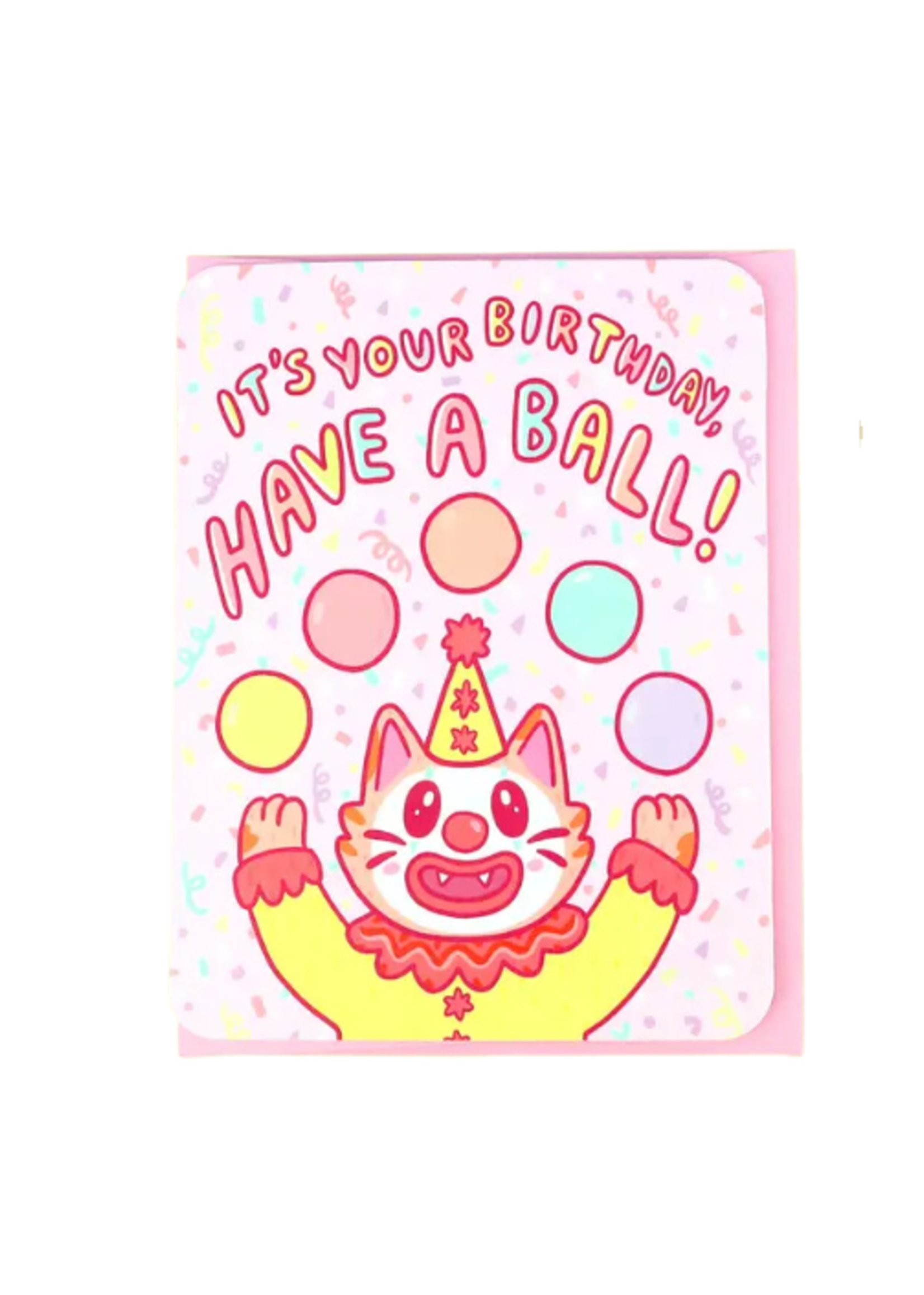 Turtle's Soup Birthday Card - Clown Cat