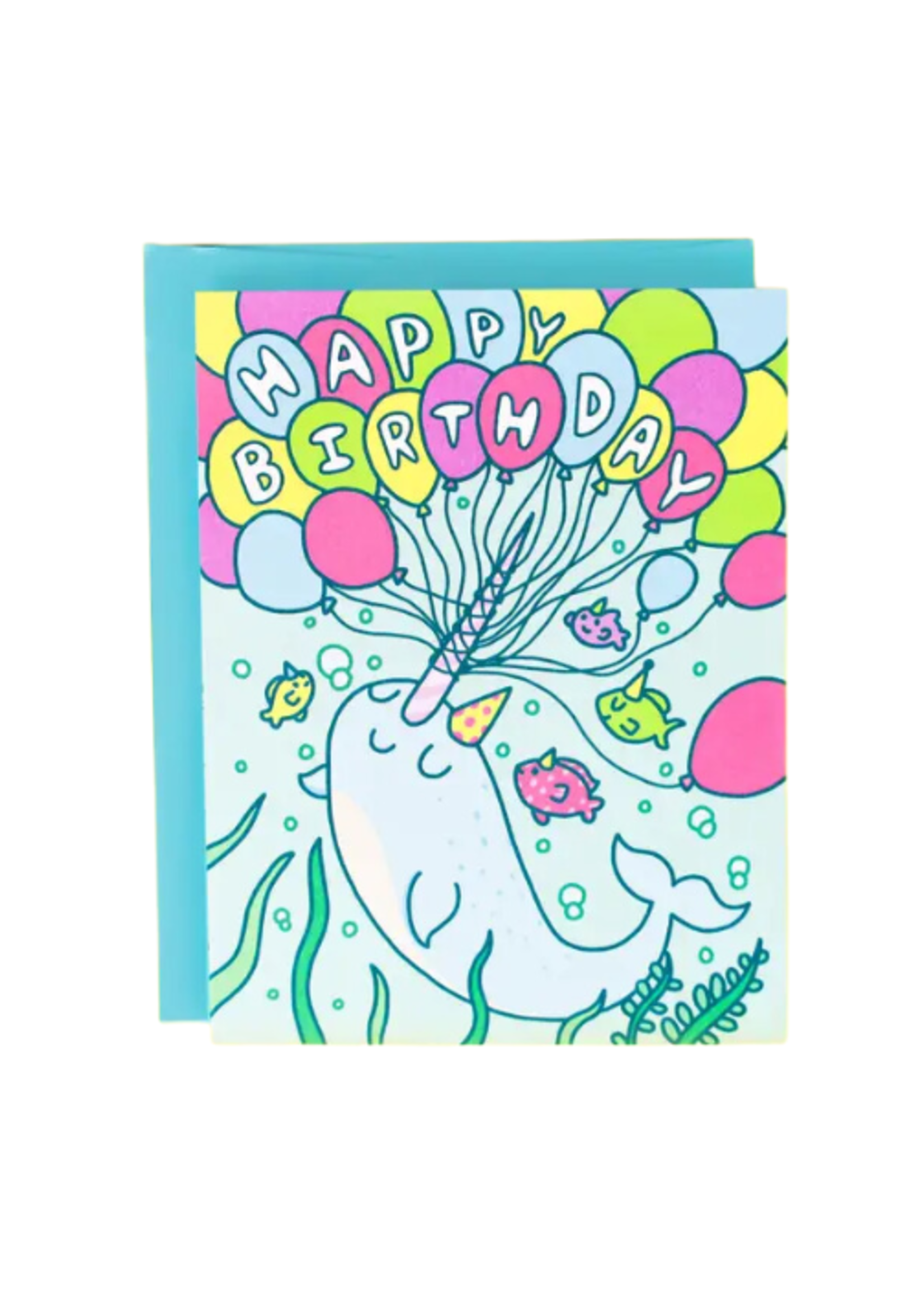 Turtle's Soup Birthday Card - Narwhal