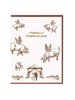 Smitten Kitten Wedding Card - Congrats Finally