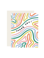 Slightly Stationery Thank You Card - Bendy Lines