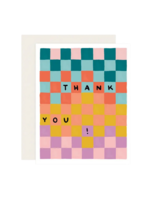 Slightly Stationery Thank You Card - Checkerboard