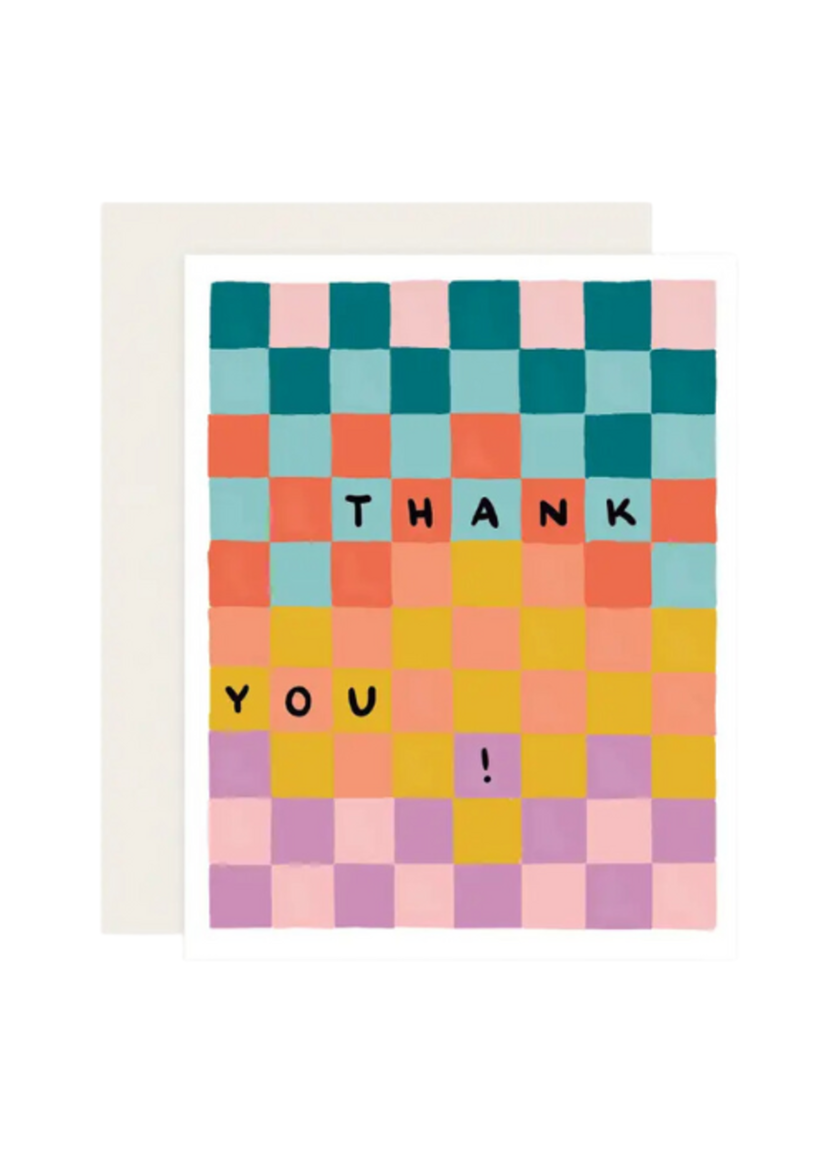 Slightly Stationery Thank You Card - Checkerboard
