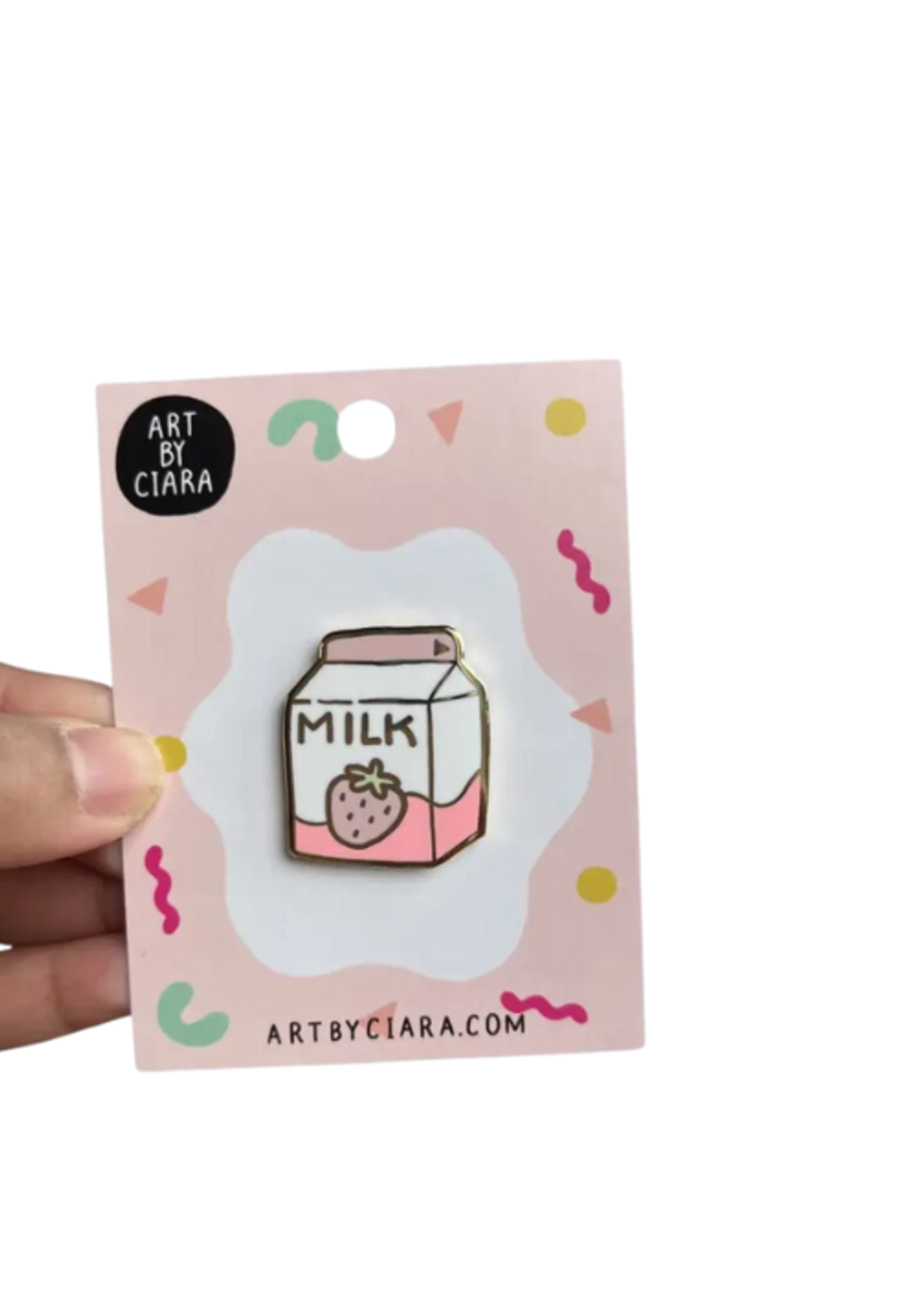 Art By Ciara Strawberry Milk Enamel Pin
