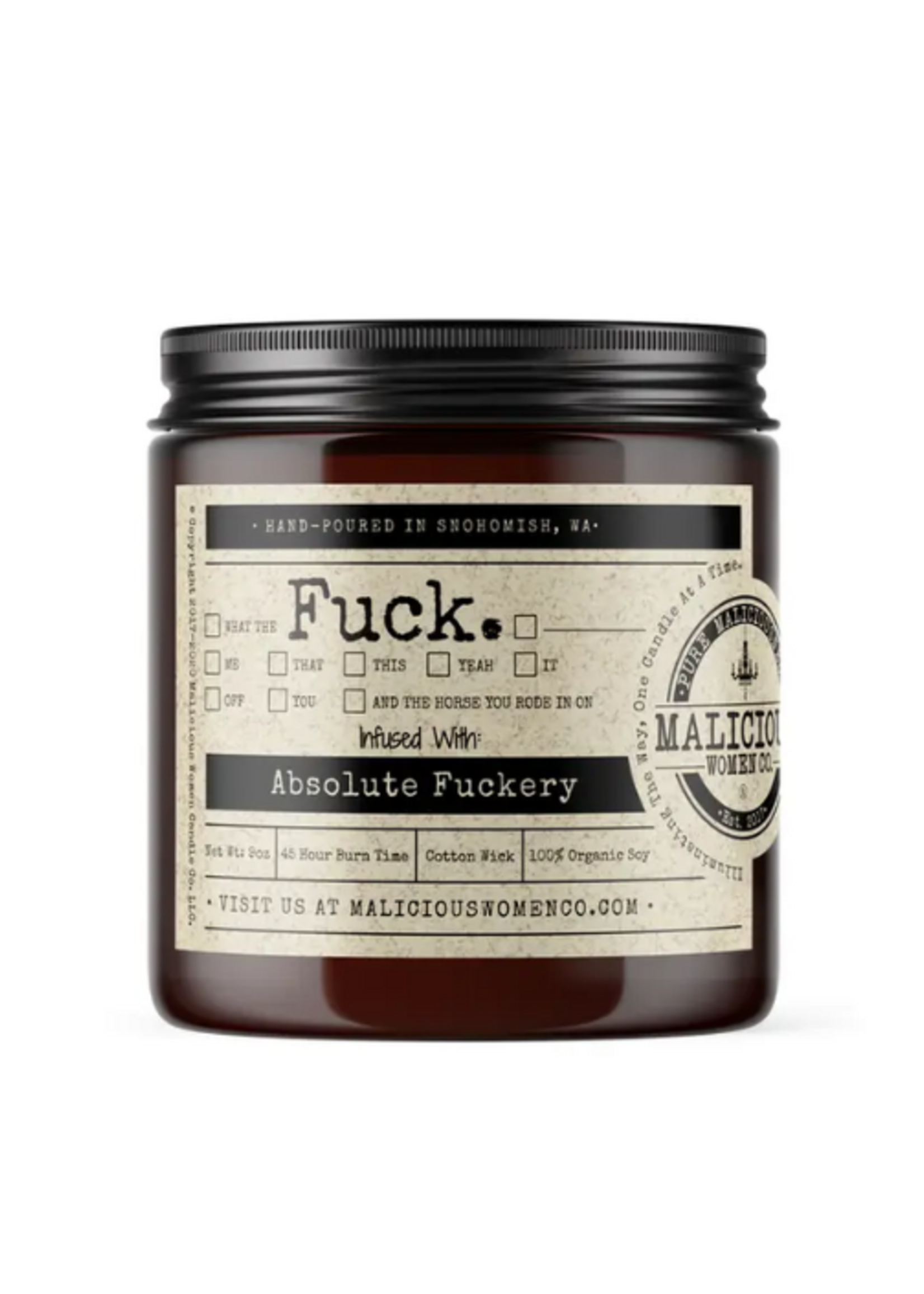 Malicious Woman Candle Co. All the Fucks Candle