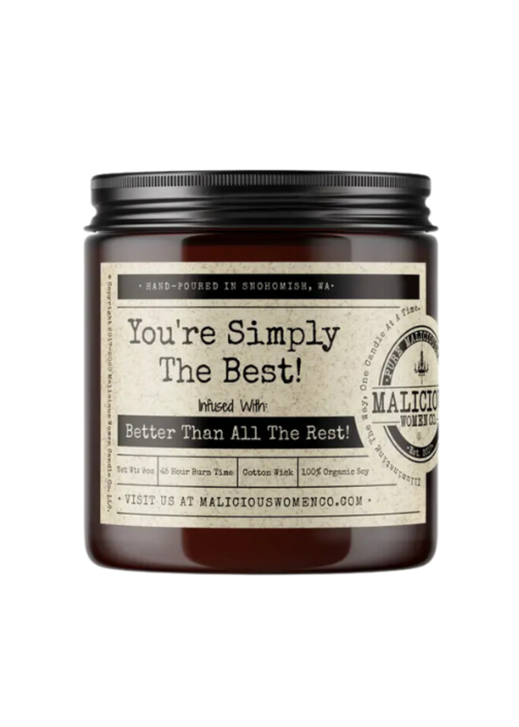 Malicious Woman Candle Co. You're Simply the Best Candle
