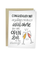 Sleazy Greetings Wedding Card - Will There Be An Open Bar?